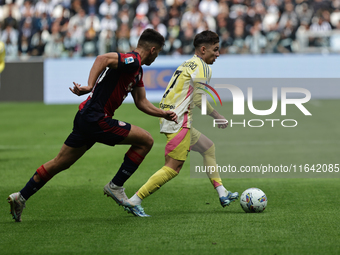 Francisco Conceicao participates in the Serie A 2024-2025 match between Juventus and Como in Turin, Italy, on August 19, 2024. (