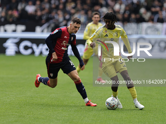 Samuel Tshifunda Mbangula participates in the Serie A 2024-2025 match between Juventus and Como in Turin, Italy, on August 19, 2024. (