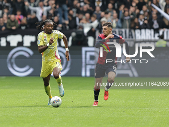 Khephren Thuram participates in the Serie A 2024-2025 match between Juventus and Como in Turin, Italy, on August 19, 2024. (