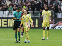 Francisco Conceicao participates in the Serie A 2024-2025 match between Juventus and Como in Turin, Italy, on August 19, 2024. (