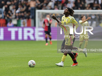 Samuel Tshifunda Mbangula participates in the Serie A 2024-2025 match between Juventus and Como in Turin, Italy, on August 19, 2024. (