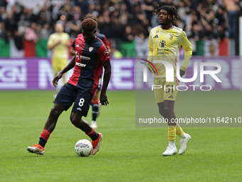 Michel Adopo participates in the Serie A 2024-2025 match between Juventus and Como in Turin, Italy, on August 19, 2024. (