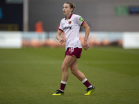 Anouk Denton #18 of West Ham United F.C. plays during the Barclays FA Women's Super League match between Manchester City and West Ham United...