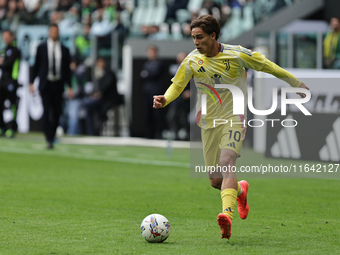 Kenan Yildiz participates in the Serie A 2024-2025 match between Juventus and Como in Turin, Italy, on August 19, 2024. (