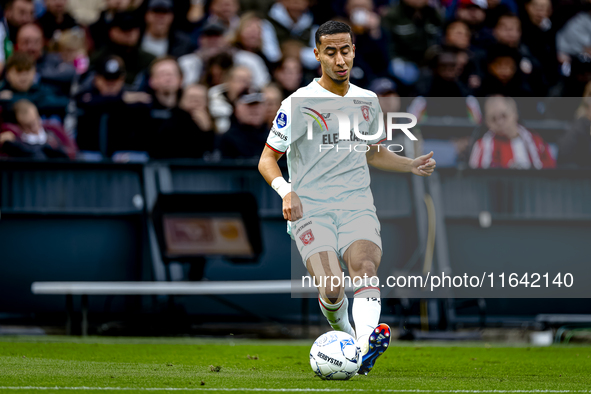 FC Twente defender Anass Salah-Eddine plays during the match between Feyenoord and Twente at the Feyenoord stadium De Kuip for the Dutch Ere...