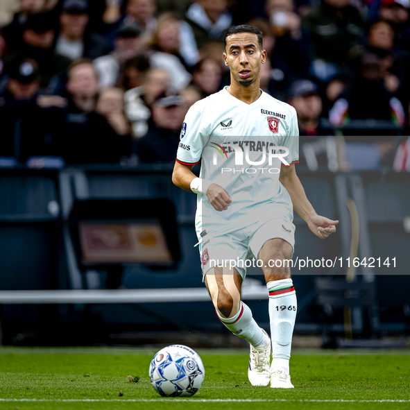 FC Twente defender Anass Salah-Eddine plays during the match between Feyenoord and Twente at the Feyenoord stadium De Kuip for the Dutch Ere...