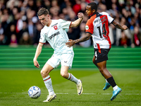 FC Twente forward Daan Rots and Feyenoord Rotterdam forward Igor Paixao play during the match between Feyenoord and Twente at the Feyenoord...