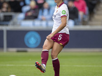 Amber Tysiak #5 of West Ham United F.C. participates in the Barclays FA Women's Super League match between Manchester City and West Ham Unit...