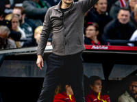 Feyenoord Rotterdam trainer Brian Priske is present during the match between Feyenoord and Twente at the Feyenoord stadium De Kuip for the D...