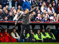 Feyenoord Rotterdam trainer Brian Priske is present during the match between Feyenoord and Twente at the Feyenoord stadium De Kuip for the D...