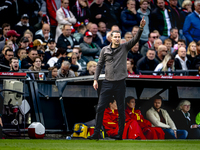 Feyenoord Rotterdam trainer Brian Priske is present during the match between Feyenoord and Twente at the Feyenoord stadium De Kuip for the D...