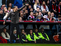 Feyenoord Rotterdam trainer Brian Priske is present during the match between Feyenoord and Twente at the Feyenoord stadium De Kuip for the D...