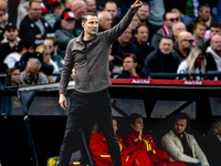 Feyenoord Rotterdam trainer Brian Priske is present during the match between Feyenoord and Twente at the Feyenoord stadium De Kuip for the D...