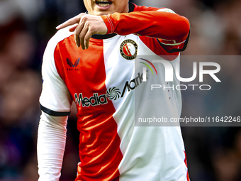 Feyenoord Rotterdam forward Ayase Ueda plays during the match between Feyenoord and Twente at the Feyenoord stadium De Kuip for the Dutch Er...