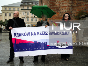 Participants of the Manifestation of Secularism gather on the Main Square as part of the Days of Secularism, which aim to promote, among oth...