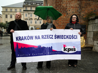 Participants of the Manifestation of Secularism gather on the Main Square as part of the Days of Secularism, which aim to promote, among oth...