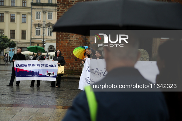 Participants of the Manifestation of Secularism gather on the Main Square as part of the Days of Secularism, which aim to promote, among oth...