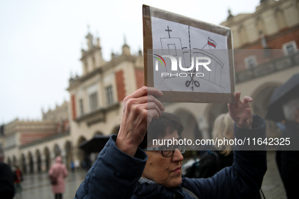 Participants of the Manifestation of Secularism gather on the Main Square as part of the Days of Secularism, which aim to promote, among oth...