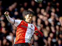 Feyenoord Rotterdam midfielder Inbeom Hwang plays during the match between Feyenoord and Twente at the Feyenoord stadium De Kuip for the Dut...