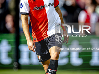 Feyenoord Rotterdam defender David Hancko plays during the match between Feyenoord and Twente at the Feyenoord stadium De Kuip for the Dutch...