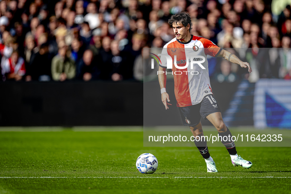 Feyenoord Rotterdam defender Hugo Bueno plays during the match between Feyenoord and Twente at the Feyenoord stadium De Kuip for the Dutch E...