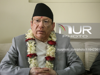 Nepal's newly appointed Chief Justice Prakashman Singh Raut holds a press briefing after assuming office in Kathmandu, Nepal, on October 6,...