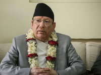 Nepal's newly appointed Chief Justice Prakashman Singh Raut holds a press briefing after assuming office in Kathmandu, Nepal, on October 6,...