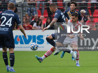 Tommaso Maggioni of Mantova 1911 participates in the Italian Serie B soccer championship football match between Mantova Calcio 1911 and Bres...