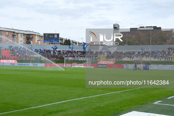 Supporters of Brescia Calcio FC attend the Italian Serie B soccer championship football match between Mantova Calcio 1911 and Brescia Calcio...