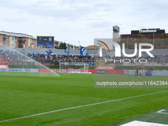 Supporters of Brescia Calcio FC attend the Italian Serie B soccer championship football match between Mantova Calcio 1911 and Brescia Calcio...