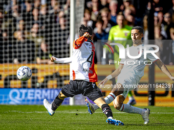 FC Twente defender Anass Salah-Eddine plays during the match between Feyenoord and Twente at the Feyenoord stadium De Kuip for the Dutch Ere...