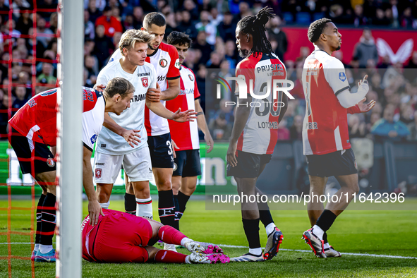 FC Twente midfielder Sem Steijn plays during the match between Feyenoord and Twente at the Feyenoord stadium De Kuip for the Dutch Eredivisi...