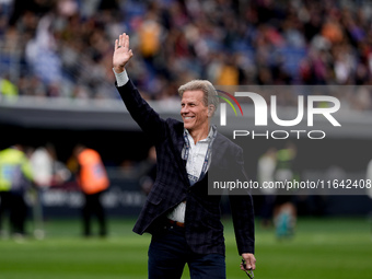 Kyle J. Krause president of Parma Calcio 1903 gestures during the Serie A Enilive match between Bologna FC and Parma Calcio 1903 at Stadio R...