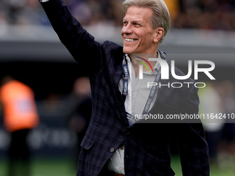 Kyle J. Krause president of Parma Calcio 1903 gestures during the Serie A Enilive match between Bologna FC and Parma Calcio 1903 at Stadio R...