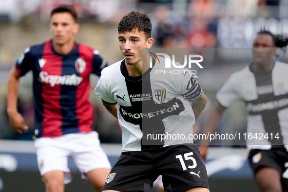 Enrico Delprato of Parma Calcio 1903 looks on during the Serie A Enilive match between Bologna FC and Parma Calcio 1903 at Stadio Renato Dal...