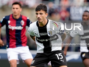 Enrico Delprato of Parma Calcio 1903 looks on during the Serie A Enilive match between Bologna FC and Parma Calcio 1903 at Stadio Renato Dal...