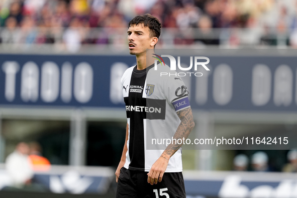 Enrico Delprato of Parma Calcio 1903 looks on during the Serie A Enilive match between Bologna FC and Parma Calcio 1903 at Stadio Renato Dal...