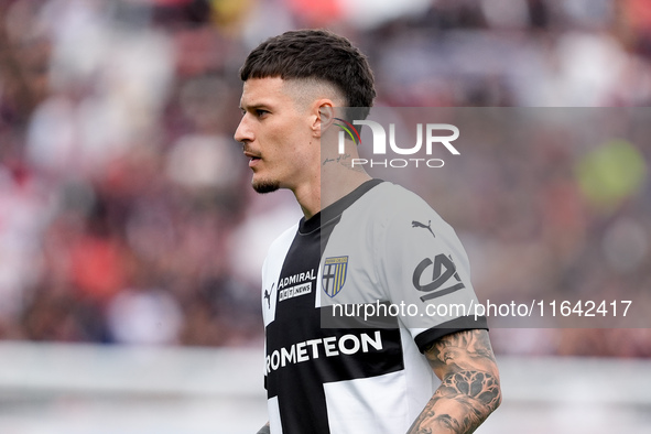 Dennis Man of Parma Calcio 1903 looks on during the Serie A Enilive match between Bologna FC and Parma Calcio 1903 at Stadio Renato Dall'Ara...