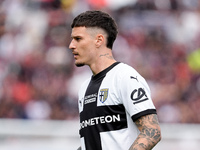 Dennis Man of Parma Calcio 1903 looks on during the Serie A Enilive match between Bologna FC and Parma Calcio 1903 at Stadio Renato Dall'Ara...