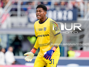 Zion Suzuki of Parma Calcio 1903 looks on during the Serie A Enilive match between Bologna FC and Parma Calcio 1903 at Stadio Renato Dall'Ar...