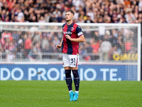 Sam Beukema of Bologna FC looks on during the Serie A Enilive match between Bologna FC and Parma Calcio 1903 at Stadio Renato Dall'Ara on Oc...