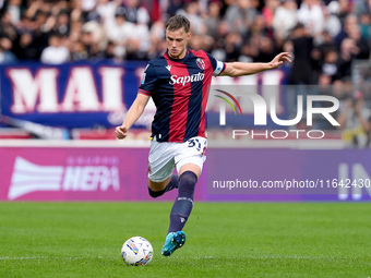 Sam Beukema of Bologna FC during the Serie A Enilive match between Bologna FC and Parma Calcio 1903 at Stadio Renato Dall'Ara on October 06,...