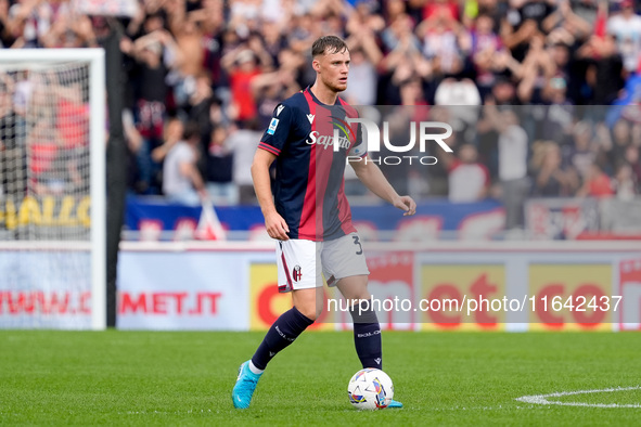 Sam Beukema of Bologna FC during the Serie A Enilive match between Bologna FC and Parma Calcio 1903 at Stadio Renato Dall'Ara on October 06,...