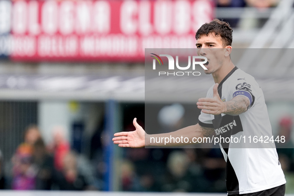 Enrico Delprato of Parma Calcio 1903 yells during the Serie A Enilive match between Bologna FC and Parma Calcio 1903 at Stadio Renato Dall'A...