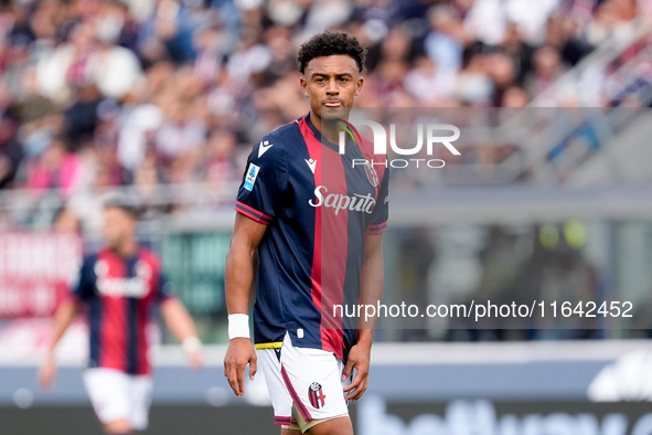 Dan Ndoye of Bologna FC looks on during the Serie A Enilive match between Bologna FC and Parma Calcio 1903 at Stadio Renato Dall'Ara on Octo...