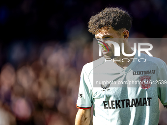 FC Twente forward Mitchell van Bergen plays during the match between Feyenoord and Twente at the Feyenoord stadium De Kuip for the Dutch Ere...