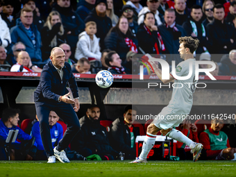 FC Twente trainer Joseph Oosting is present during the match between Feyenoord and Twente at the Feyenoord stadium De Kuip for the Dutch Ere...