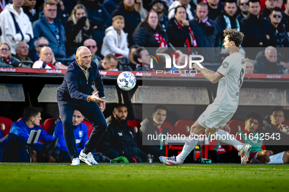 FC Twente trainer Joseph Oosting is present during the match between Feyenoord and Twente at the Feyenoord stadium De Kuip for the Dutch Ere...