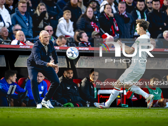 FC Twente trainer Joseph Oosting is present during the match between Feyenoord and Twente at the Feyenoord stadium De Kuip for the Dutch Ere...