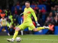 Matz Sels, Nottingham Forest goalkeeper, is in action during the Premier League match between Chelsea and Nottingham Forest at Stamford Brid...